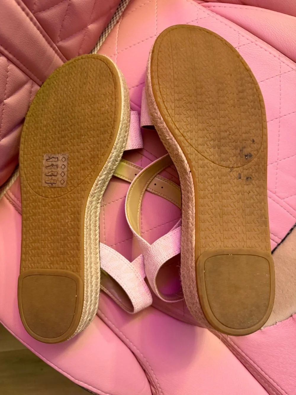 Michael Kors Blush Pink Espadrille Platform Sandals Size 10 EUC